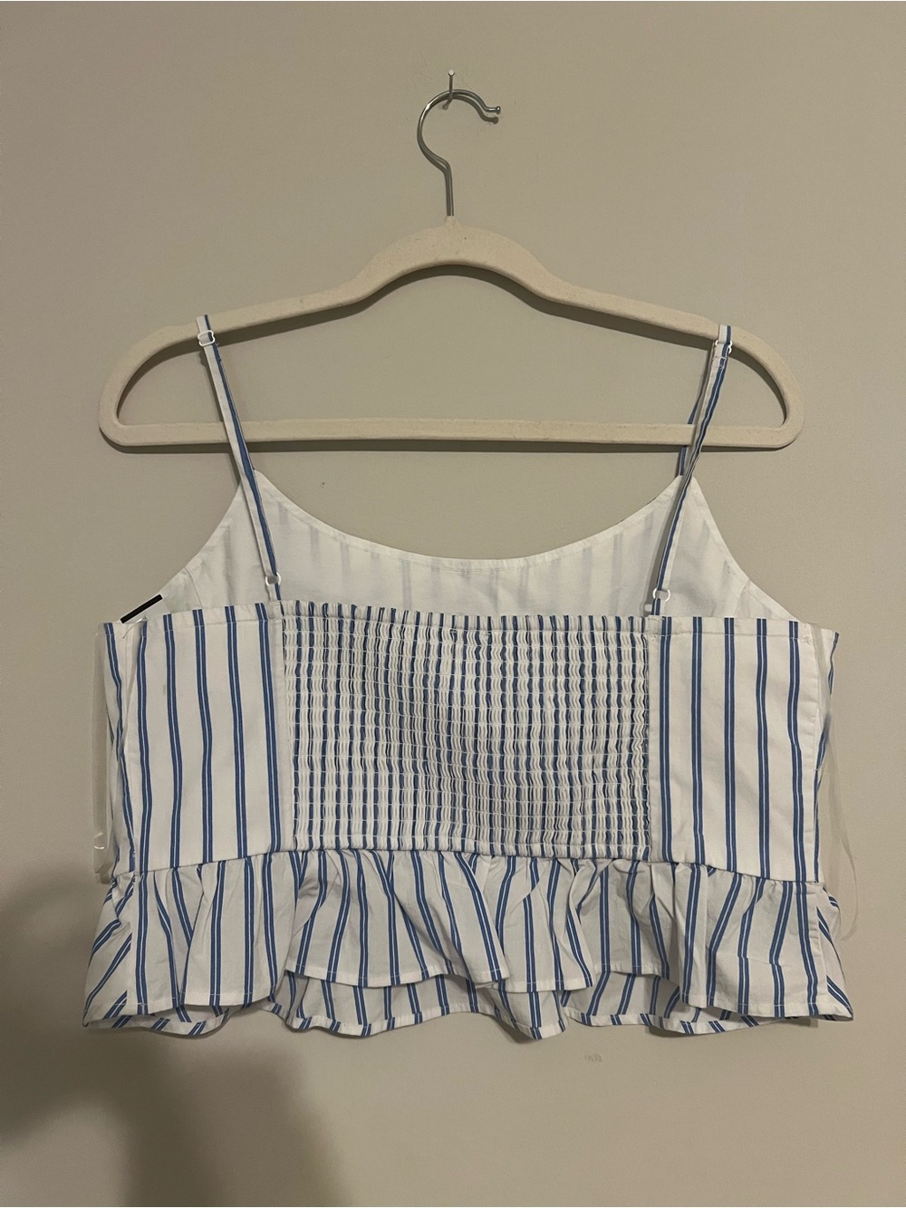 American Eagle Striped Blue & White peplum crop top - Women size M - Picture 3 of 4